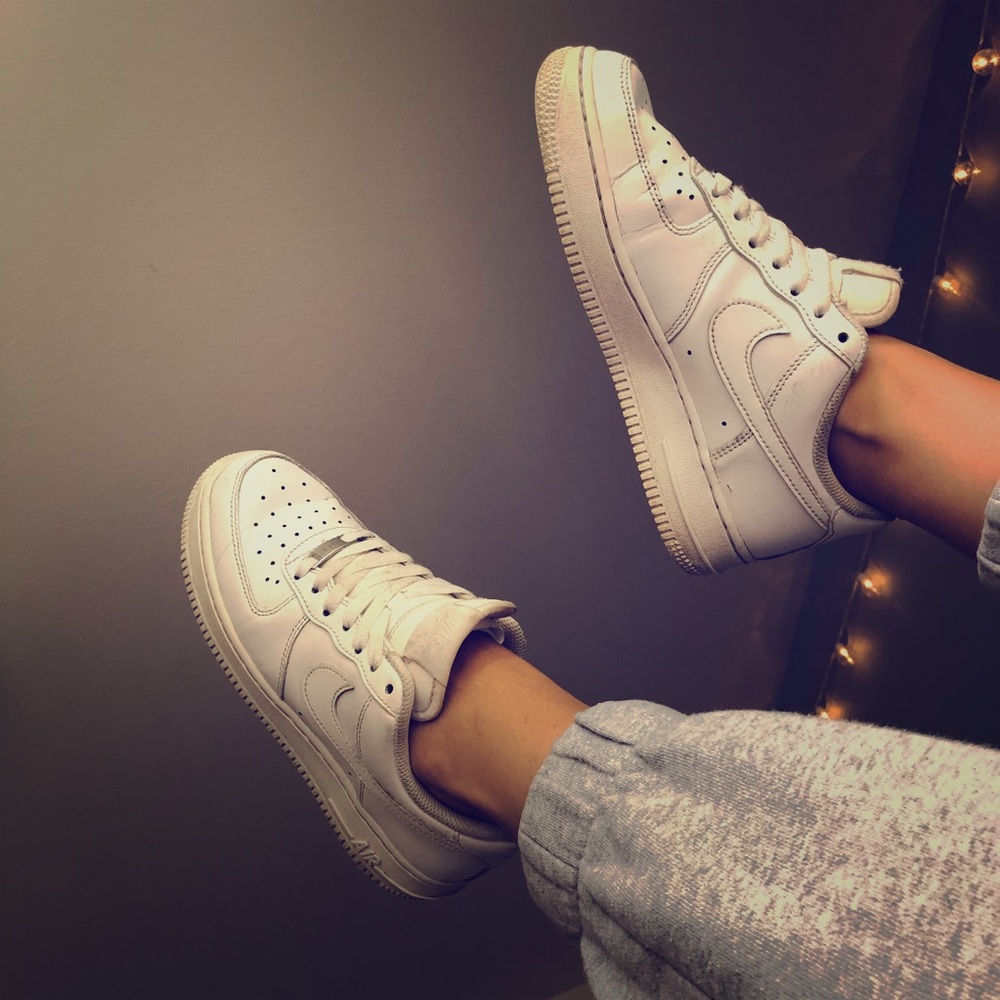 White Nike Air Force 1s 🤍
